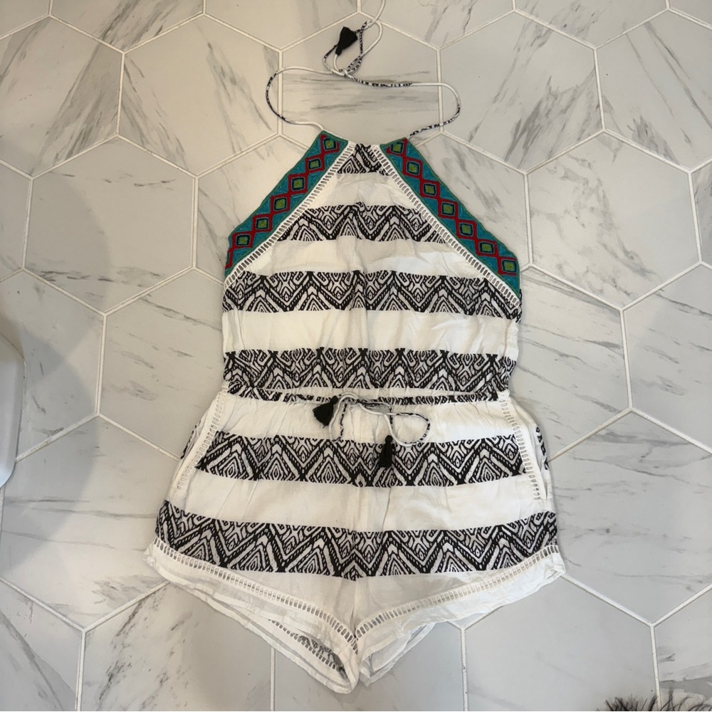 Piper Black and White Patterned Romper